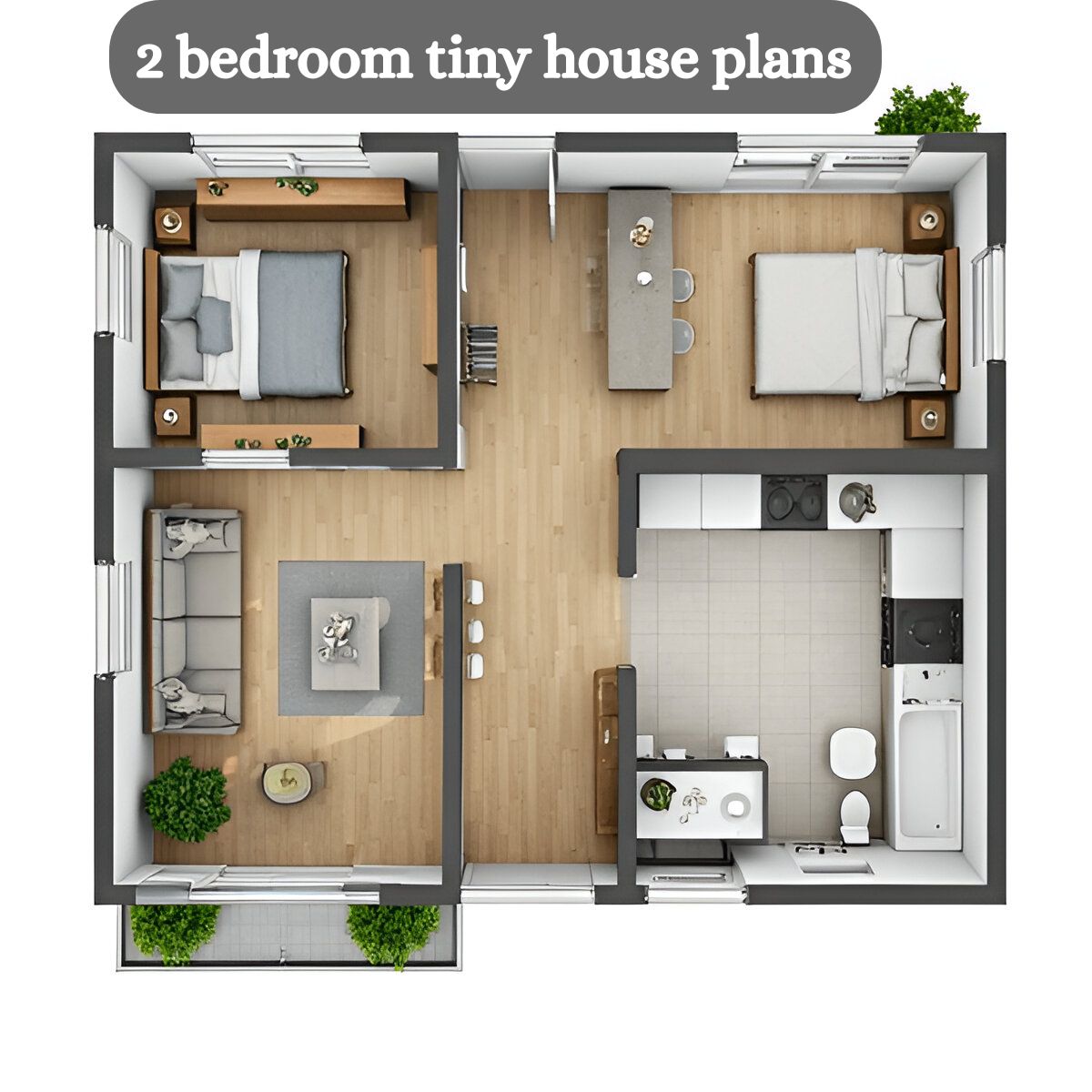 2 bedroom tiny house plans
